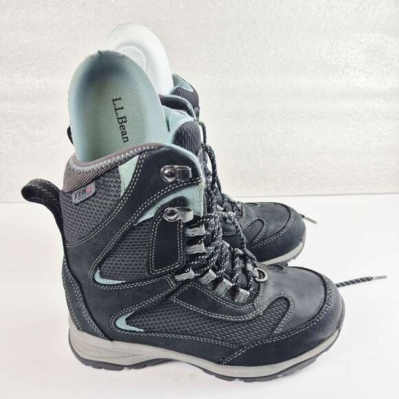 L.L.Bean Womens 7M TEK2.5 Insulated Waterproof Hiking Boots Black PrimaLoft 400g - Picture 1 of 12